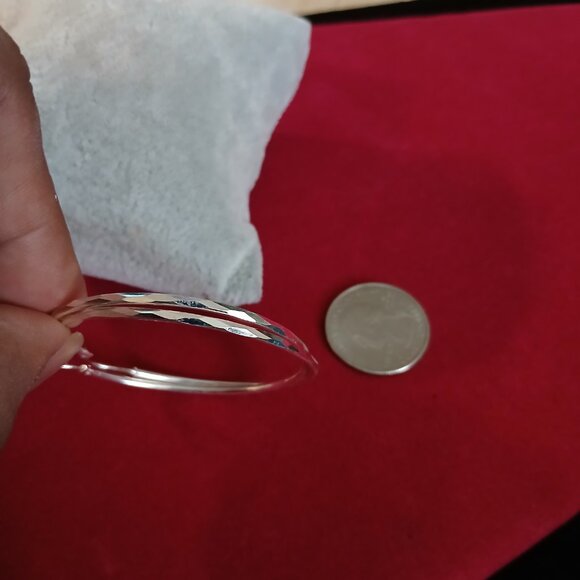 Hoop Earrings Bracelet Sterling Silver 925 - Picture 2 of 5